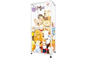 XMBecc Stuffed Animal Storage Zoo Stuffed Animal Holder Space Save Vertical Stuffed Animals Storage PVC with Elastic Band and Net for Playroom Birthday Gift for Bedroom Nursery