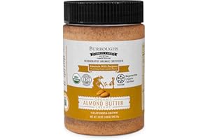 BURROUGHS FAMILY FARMS USDA Organic Creamy Almond Butter, 14 oz – No Palm Oil, No Sugar Added Almond Nut Butter – 2x the Antioxidants and Vitamin B Versus Other Nut Butter – First Regenerative Organic Certified