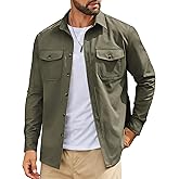 COOFANDY Men's Long Sleeve Button Down Work Shirt with Flap Pockets