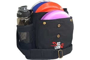 Disc Living Disc Golf Bag | Frisbee Golf Bag | Lightweight Fits Up to 10 Discs | Belt Strap | | Adjustable Shoulder Strap Pad