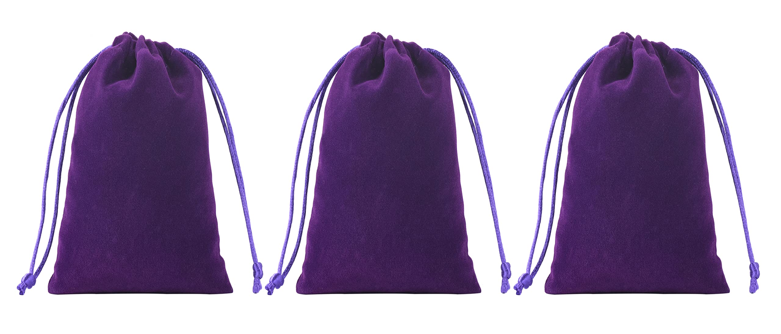 KONMAY 20pcs Velvet Drawstring Bags, 12.0x15.0cm Purple Velevet Jewellery Pouches for Gifts, Party Favors