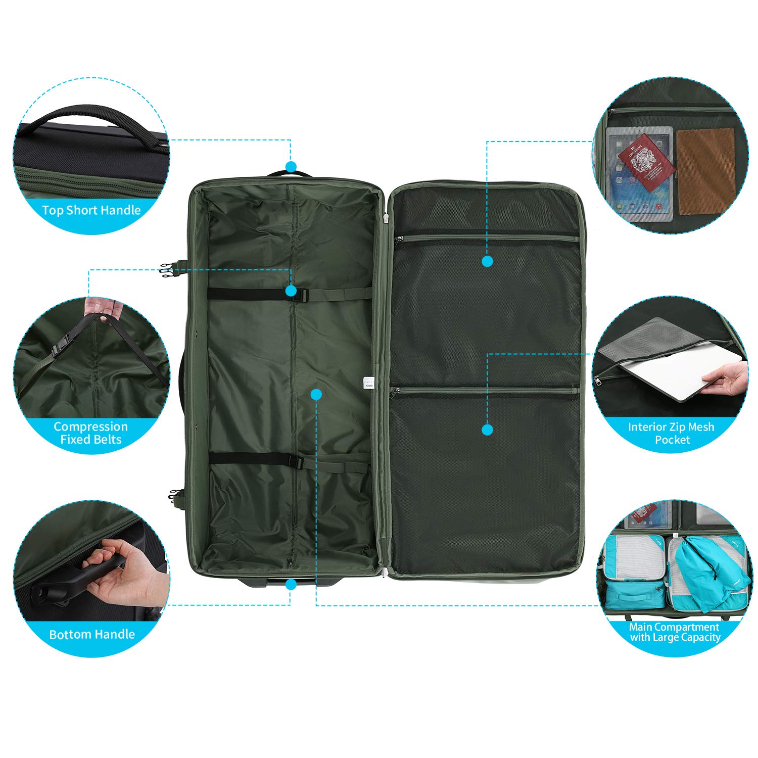 Gonex Rolling Duffle Bag with Wheels, 100L Water Repellent Large