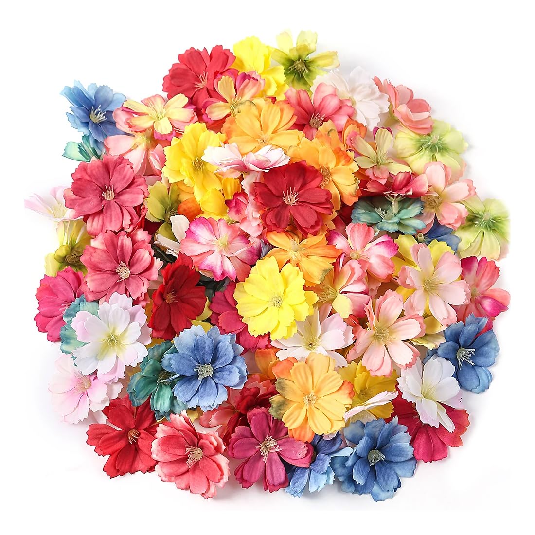 SJLAUX 50 pcs Artificial Flower Heads, 4.5cm Artificial Silk Flowers Handmade Flower Decor for Wedding Party Home Garden Marriage Car Shoes Hats Corsage Accessory Scrapbooking Accessories