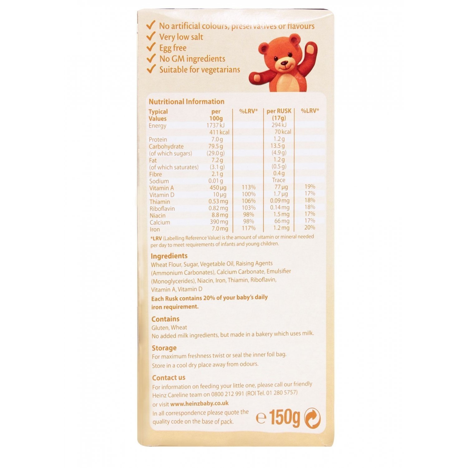 farley's reduced sugar rusks