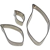 PME Stainless Steel Leaf, Set of 3 Cutters, Standard, Silver