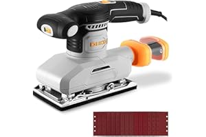 2.2 Amp 1/4 Sheet Palm Sander for Woodworking, Variable Speed up to 26,000 OPM, Corded Electric Sheet Finishing Sander with 1