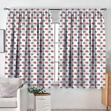 Amazon Com Seashell Curtains Drapes Sketchy Starfishes Animals