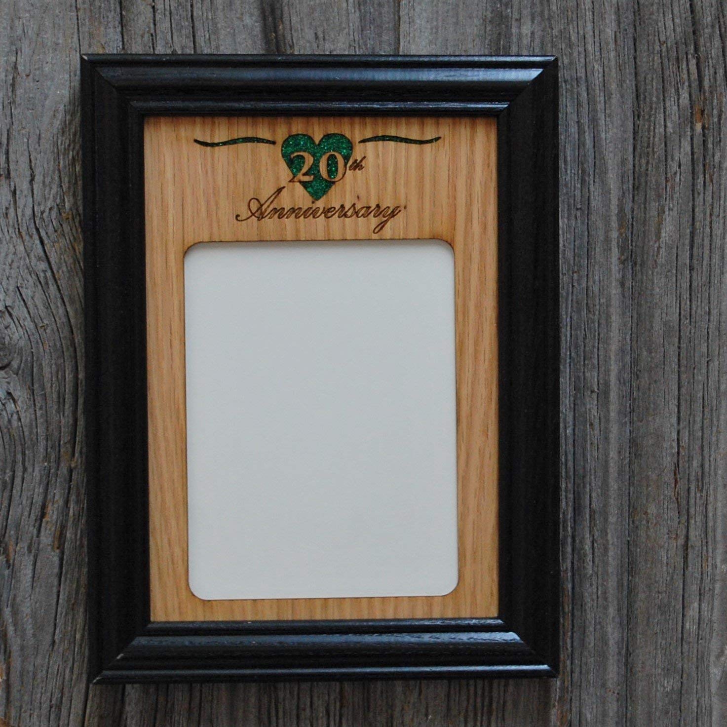 20th Anniversary Picture Frame Holds 3x4 Photo Handmade