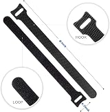 OneLeaf 80PCS 150mm Black Reusable Cable Ties Hook Loop Wire Management Ties view 3