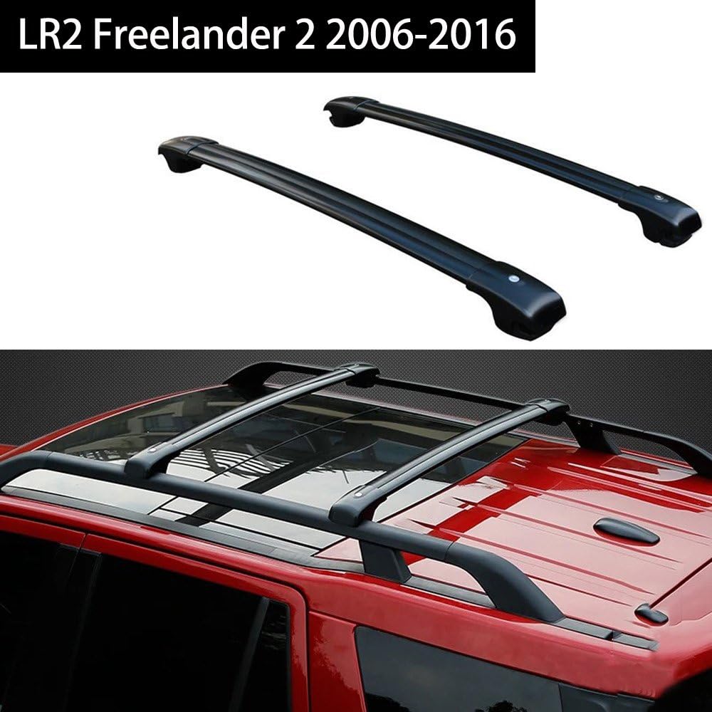 KPGDG Fit for Land Rover LR2 Freelander 2 2006-2016 Lockable Cross Bar Roof Racks Baggage Luggage Racks - Black