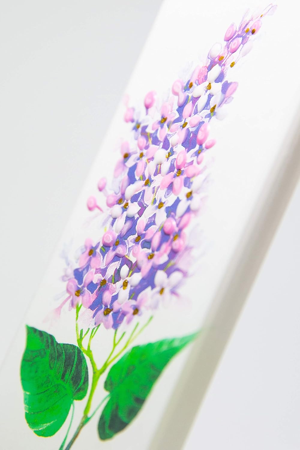 Flatyz Hand Painted Flat Candle| Unscented, Dripless, Smokeless, Decorative | Purple Lilac | Double Wick with Metal Base | Unique Gift Idea and Home Décor Accent: Home & Kitchen