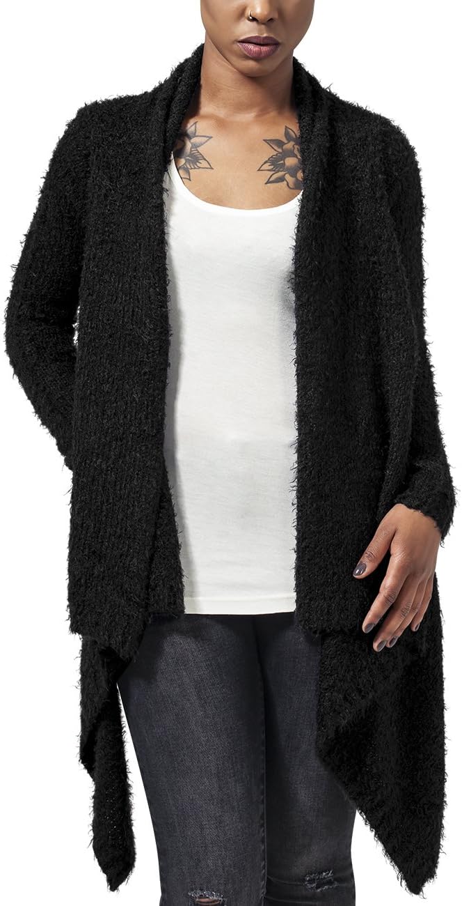 Urban Classics Women's Ladies Knit Feather Cardigan Cape, Black (blk/blk 17), XL : Amazon.com.au 