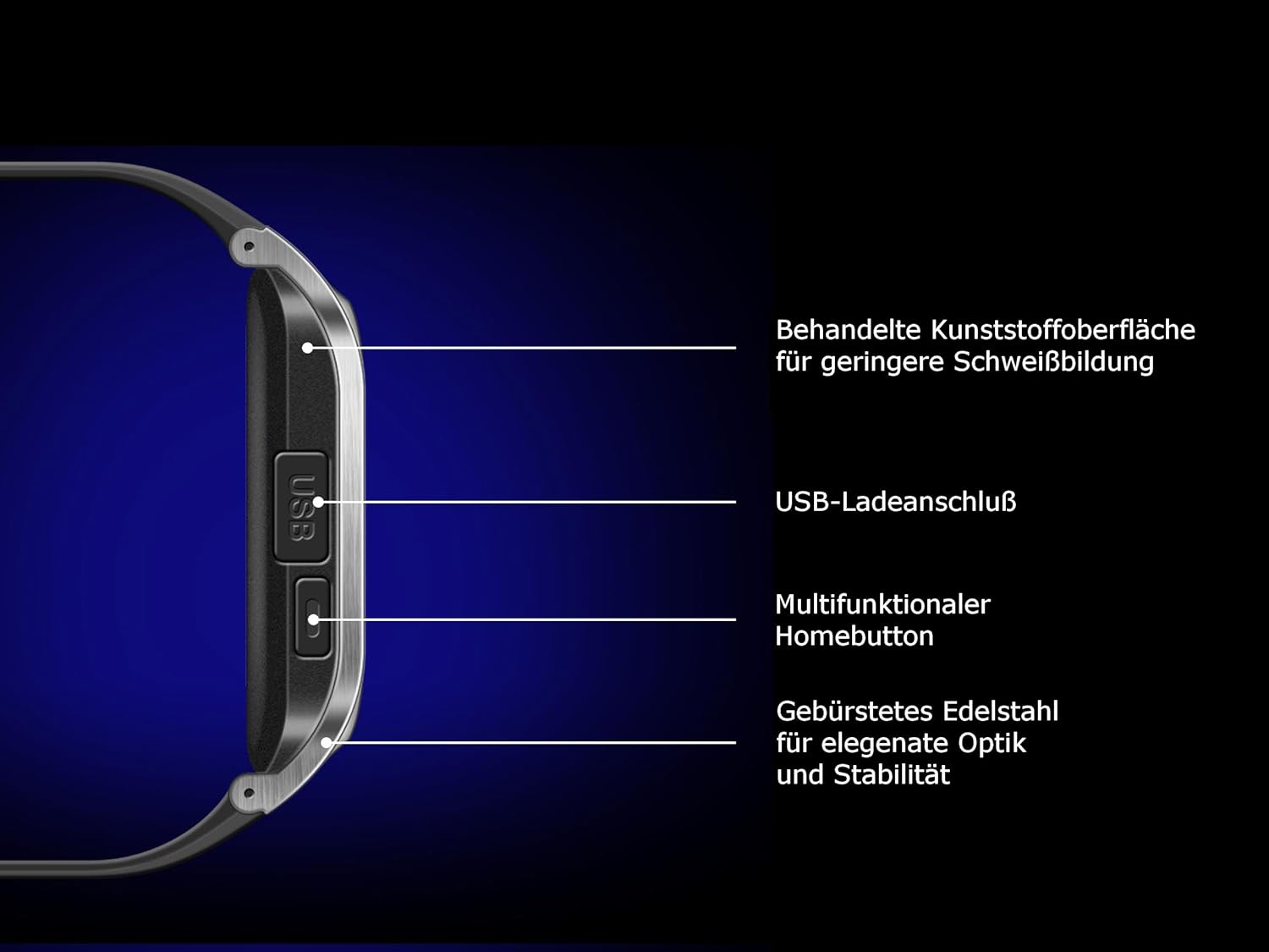 GV18/APLUS - Smartwatch (pantalla de 1, pulgadas, altavoz, acero ...