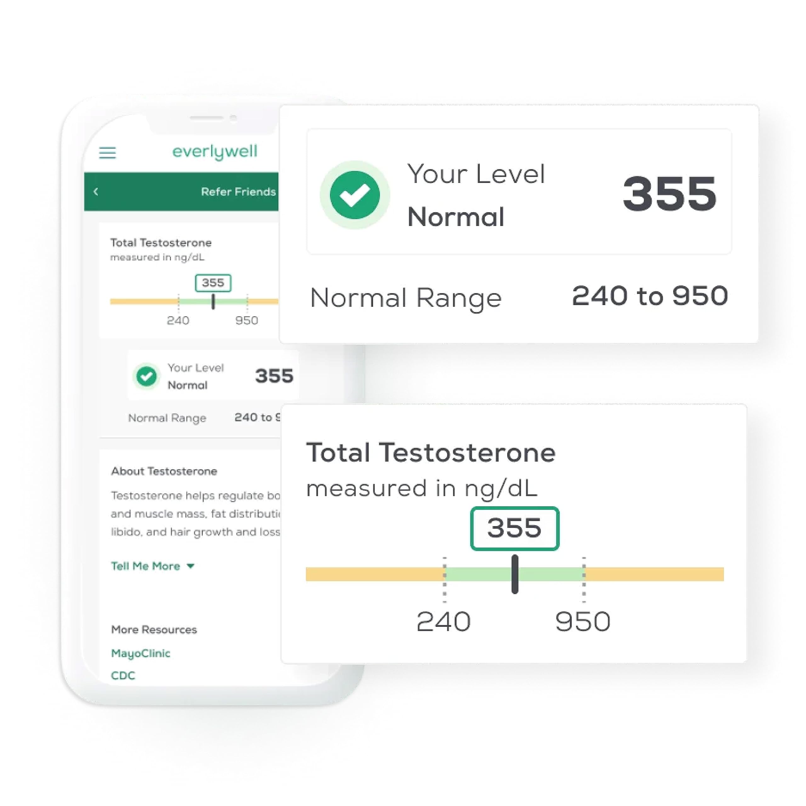 Everlywell Testosterone Test at-Home Lab Collection for Men Measures Total T Level - Accurate Results from a CLIA-Certified Lab Within Days - Ages 18+