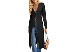 GRACE KARIN Women's Long Cardigan Sweaters 2026 Trendy Lightweight Knit Duster Coat V Neck Button Up Sweater Maxi Dress