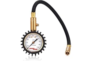Accu-Gage H100X Professional Tire Pressure Gauge with Protective Rubber Guard (100 PSI)