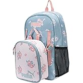 PUMA Kids' Colony Lunch Kit and Backpack Set, Jasmine/Seafoam, One Size | Removable Insulated Lunch Box, Water Bottle Pockets and Laptop Sleeve