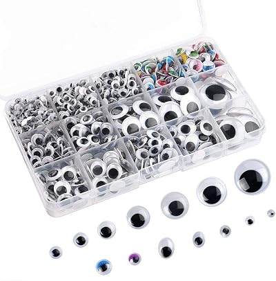 FEPITO 1150 Self-Adhesive Googly Wiggle Eyes 5mm-25mm Assorted Sizes