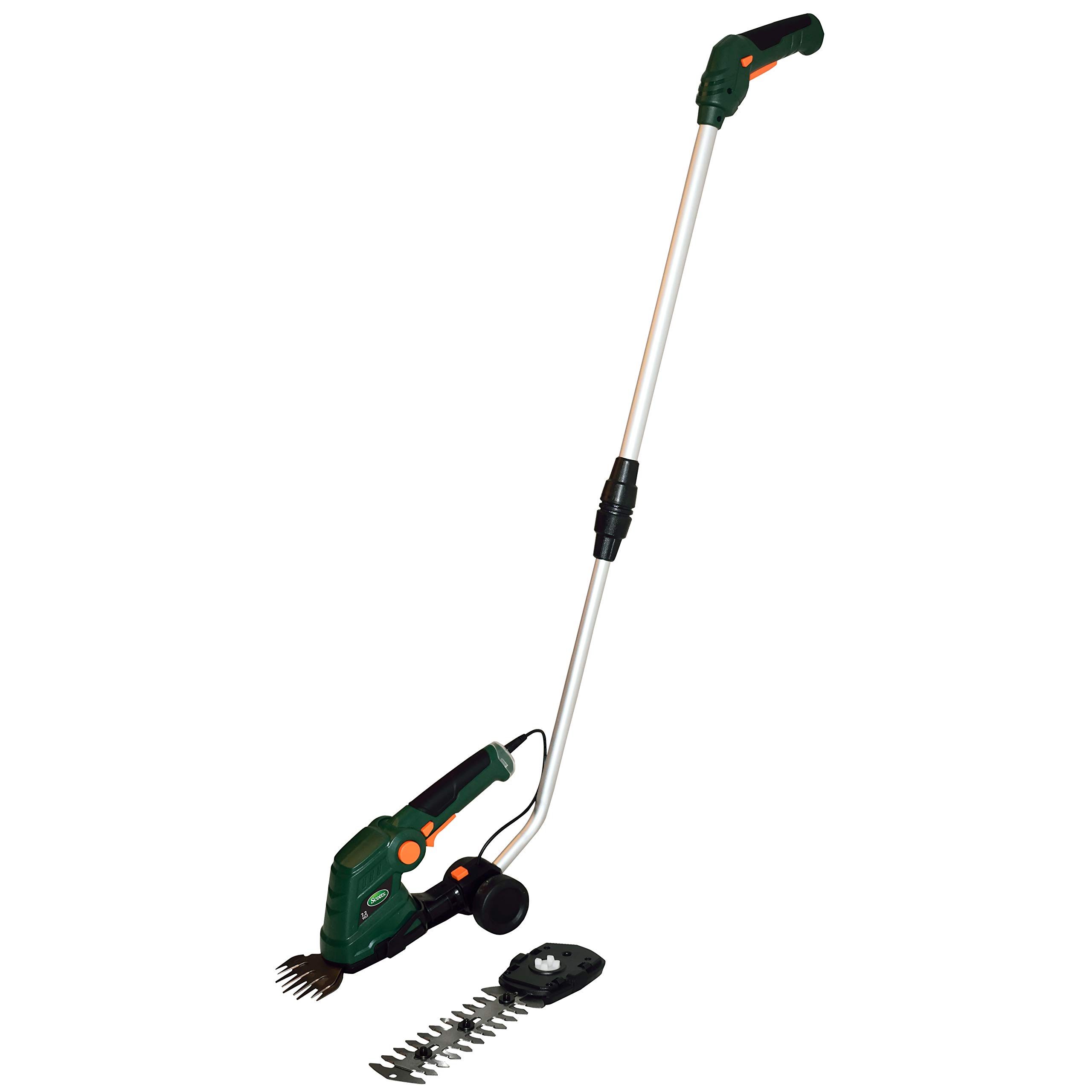 Photo 1 of Scotts Outdoor Power Tools LSS10272PS 7.5-Volt Lithium-Ion Cordless Grass Shear/Shrub Trimmer with Wheeled Extension Handle, Green