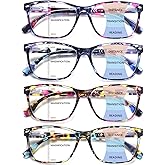 CLASAGA Progressive Multifocus Reading Glasses for Women, Pattern Print Blue Light Block Stylish Ladies Computer Readers