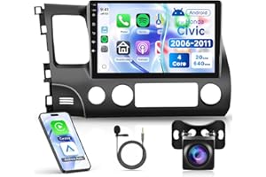 2G 64G Android Car Radio for Honda Civic 2006 2007 2008 2009 2010 2011 Wireless Carplay Android Auto, 10.1'' Touchscreen Head