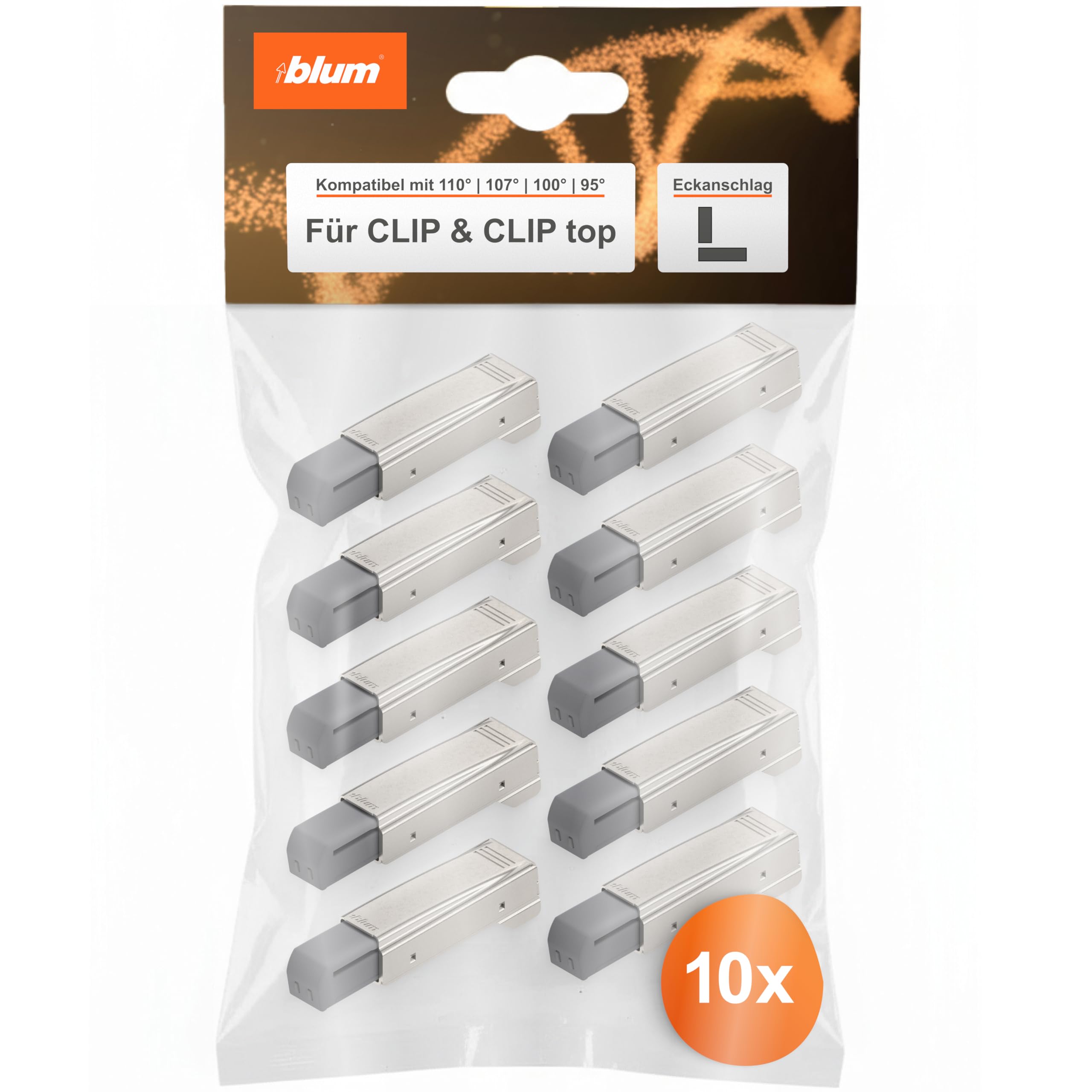 Blum Blumotion 973A (973A0500) – Snap On or Retrofit for Blum Clip Top and Clip Hinges with Straight Hinge Arm – Pack of 10