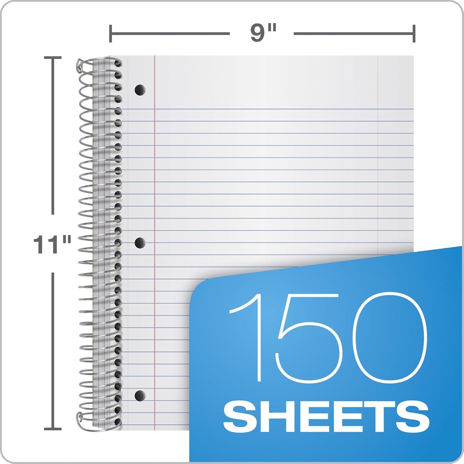 Oxford Spiral Notebooks, 3-Subject, College Ruled Paper, Durable Plastic Cover, 150 Sheets, 3 Divider Pockets, 2 Pack (10386) : Office Products