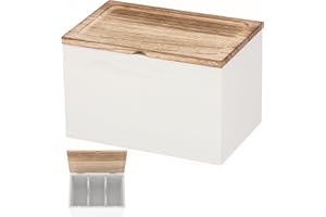 Tampon Holder for Bathroom with Lid, Wooden Feminine Product Organizer, Multipurpose Practical Pad and Tampon Organizer with 