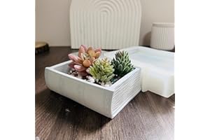 NINEXY Book Shape Storage Box Concrete Flower Pot Silicone Mold with Cover Succulent Planter Pot Vase Mold Plaster Epoxy Resin Cement Clay Mould