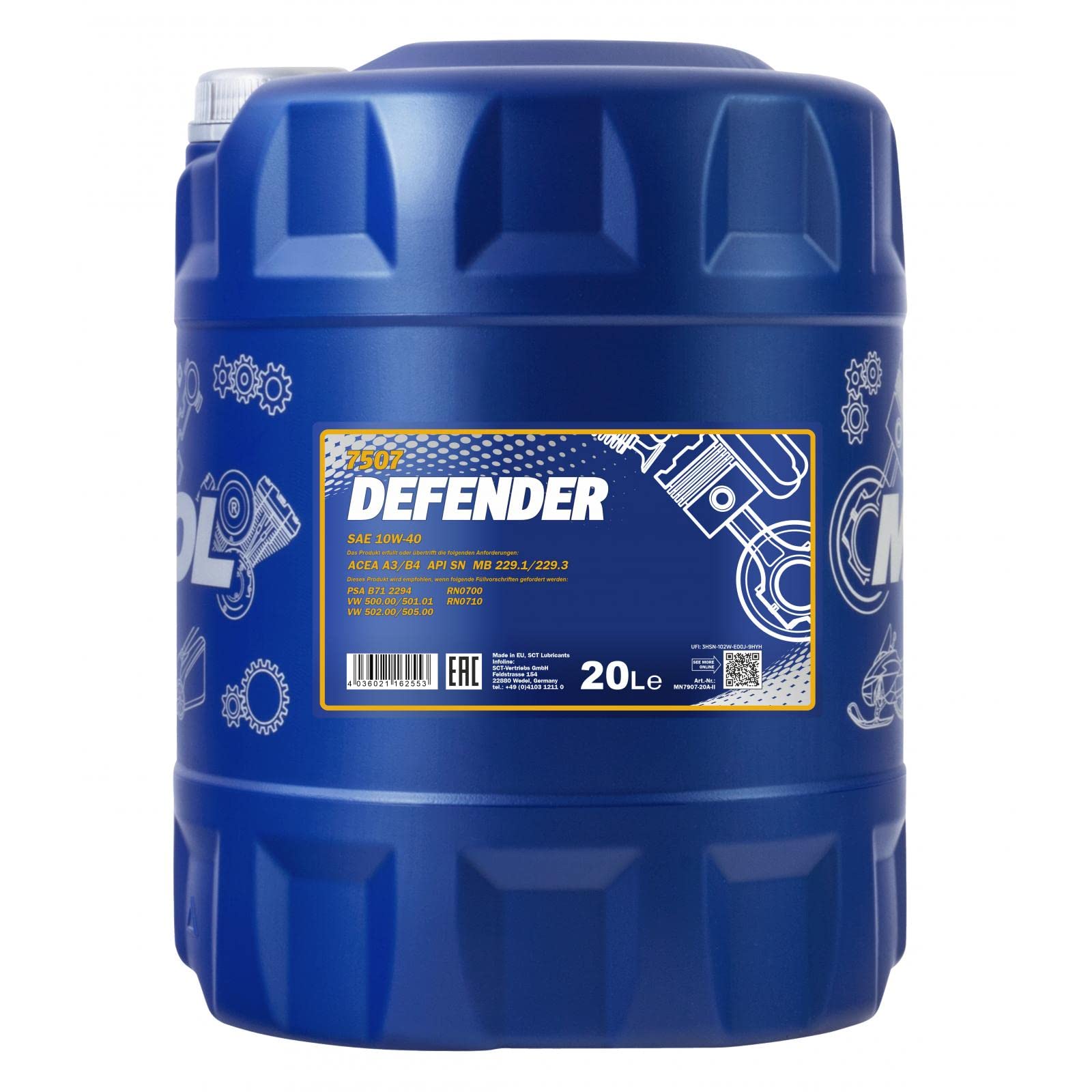MANNOL Defender 10 W-40 API SL/CF 20 L