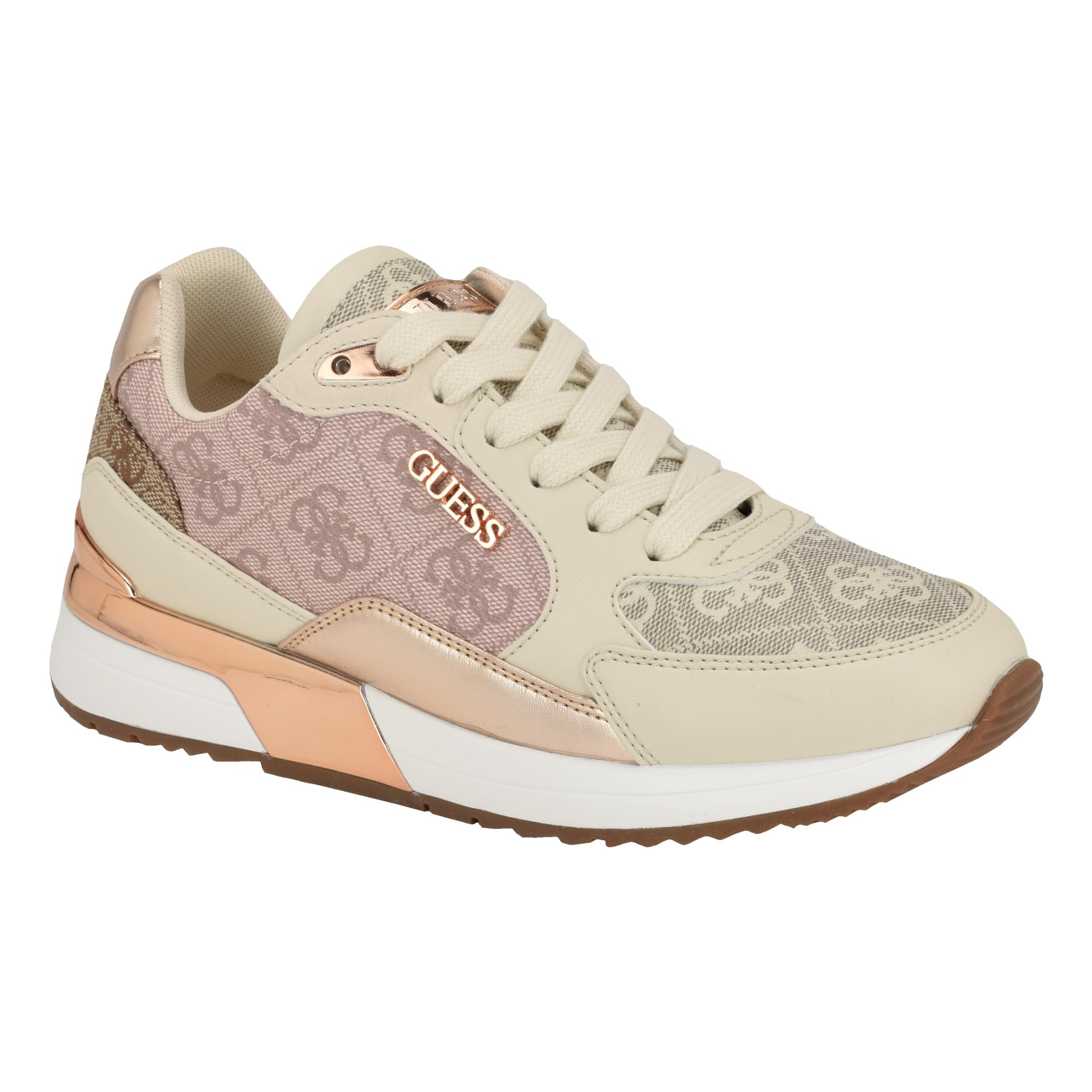 Guess Women’s MOXEA Sneaker, Light Pink Logo Multi 684, 5