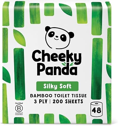 The Cheeky Panda Bamboo Toilet Tissue 48 Rolls 3 Ply 200 Sheets Bulk