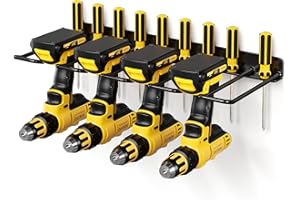 POKIPO Power Tool Organizer, Drill Holder Wall Mount, Heavy Duty Garage Tool Organizer and Storage, Suitable Tool Rack for Tool Room, Workshop, Garage (Black-1 Tirer)