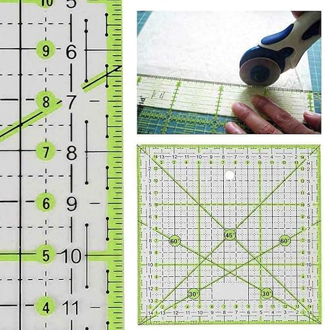 Amazon.com: 12.5" X 12.5" Acrylic Quilters Ruler Grid Ruler With Double