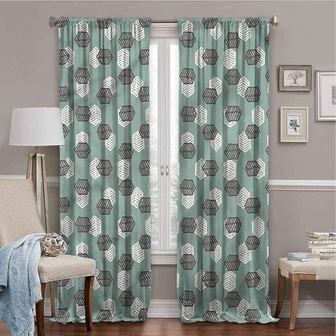 Green Blackout Curtains for Bedroom for Children's Room 52W