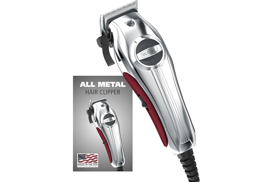 Wahl USA Pro Ultra Quiet High Torque Corded Hair Clipper for Ultra Quiet Operation and Cooler Operating Temperatures, Metal Housing with Bonus Hair Clipping Guard Caddy – Model 3000097