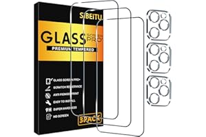 SIBEITU 3 Pack Screen Protector for iPhone 16 Pro with 3 Pack Camera Lens Protector, 6.3 Inch HD Clear 9H Hardness Tempered Glass Film, Scratch Resistent, Easy Installation, Bubbles Free