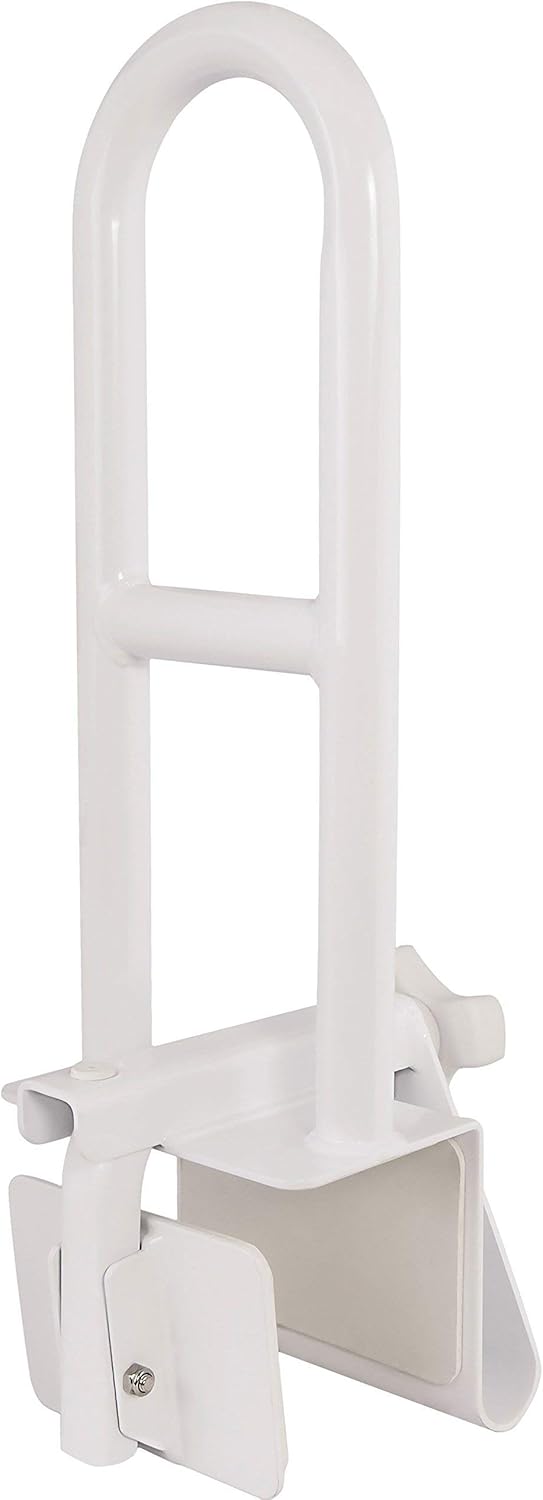 Vaunn Medical Bathtub Safety Rail Grab Bar and Rotating Shower Tub Stool Bundle: Health & Personal Care