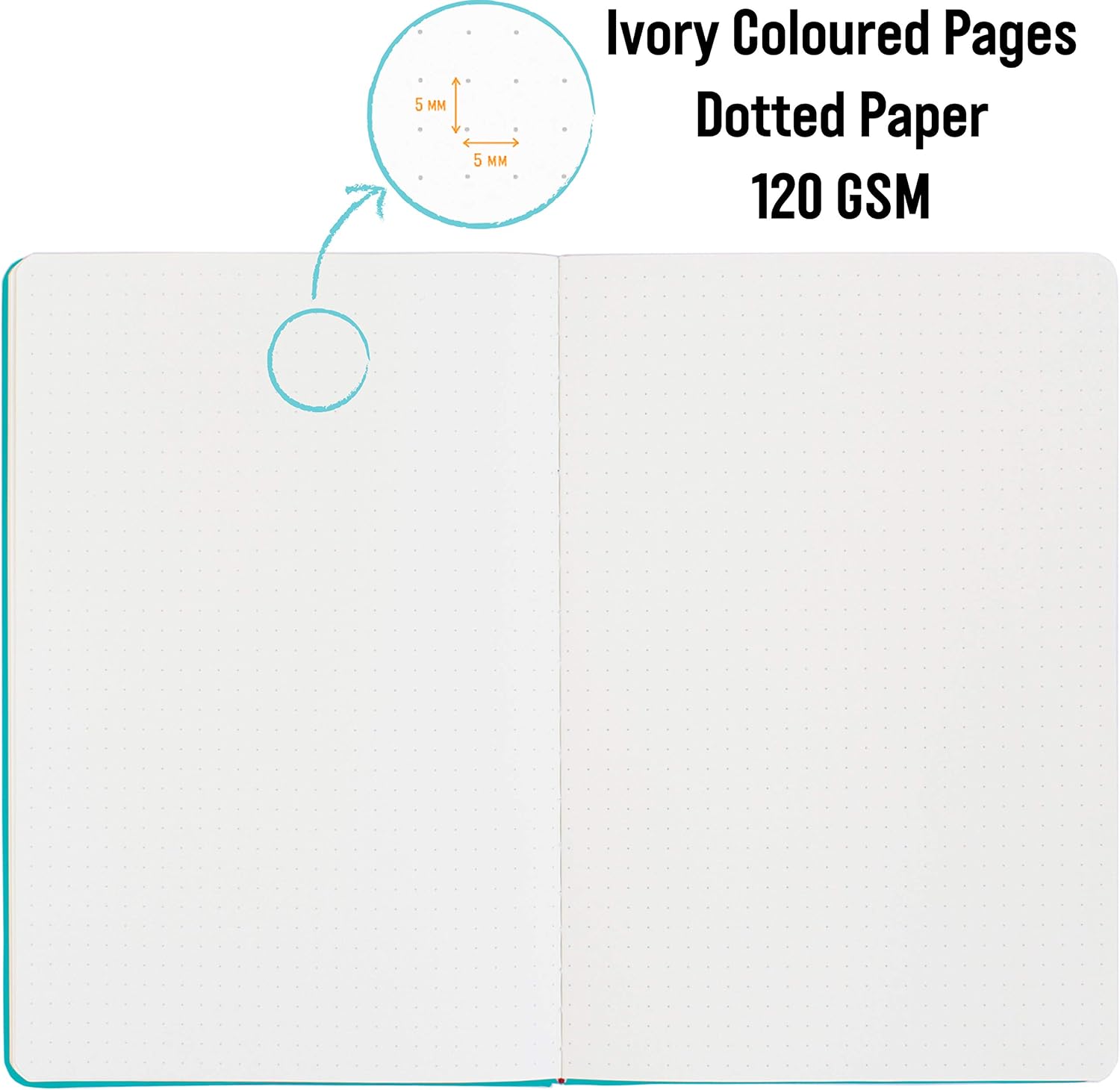 STATIONERY ISLAND Bullet Dotted Journal A5, Hardcover Dotted Notebook, Thick 120gsm Paper 180 Pages Journal Notebook - Image 4