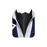 DiBanGu Black Ascot Ties for Men Paisley Cravat for
