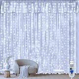 Ollny Curtain Lights 300LED USB 3m x 3m Waterproof 8 Modes Warm White