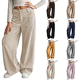Teen Girls Corduroy Wide Leg Pants Kids Baggy Straight Adjustable High Waist Trousers Children Casual Uniform Dress Pant