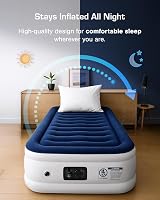 Active Era Luxury Single Inflatable Mattress with Built-In Pump 188x99x36.5cm view 2