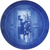 Royal Copenhagen 1070754 Earplate, 2024 Edition, Christmas Anticipation, Diameter Approx. 7.1 inches (18 cm), Blue