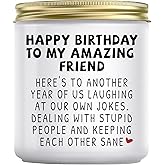 Jonico Happy Birthday Gifts for Women - Funny Best friend Friendship Birthday Gifts for Women Bestie BFF Coworker Classmate, Lavender Candle
