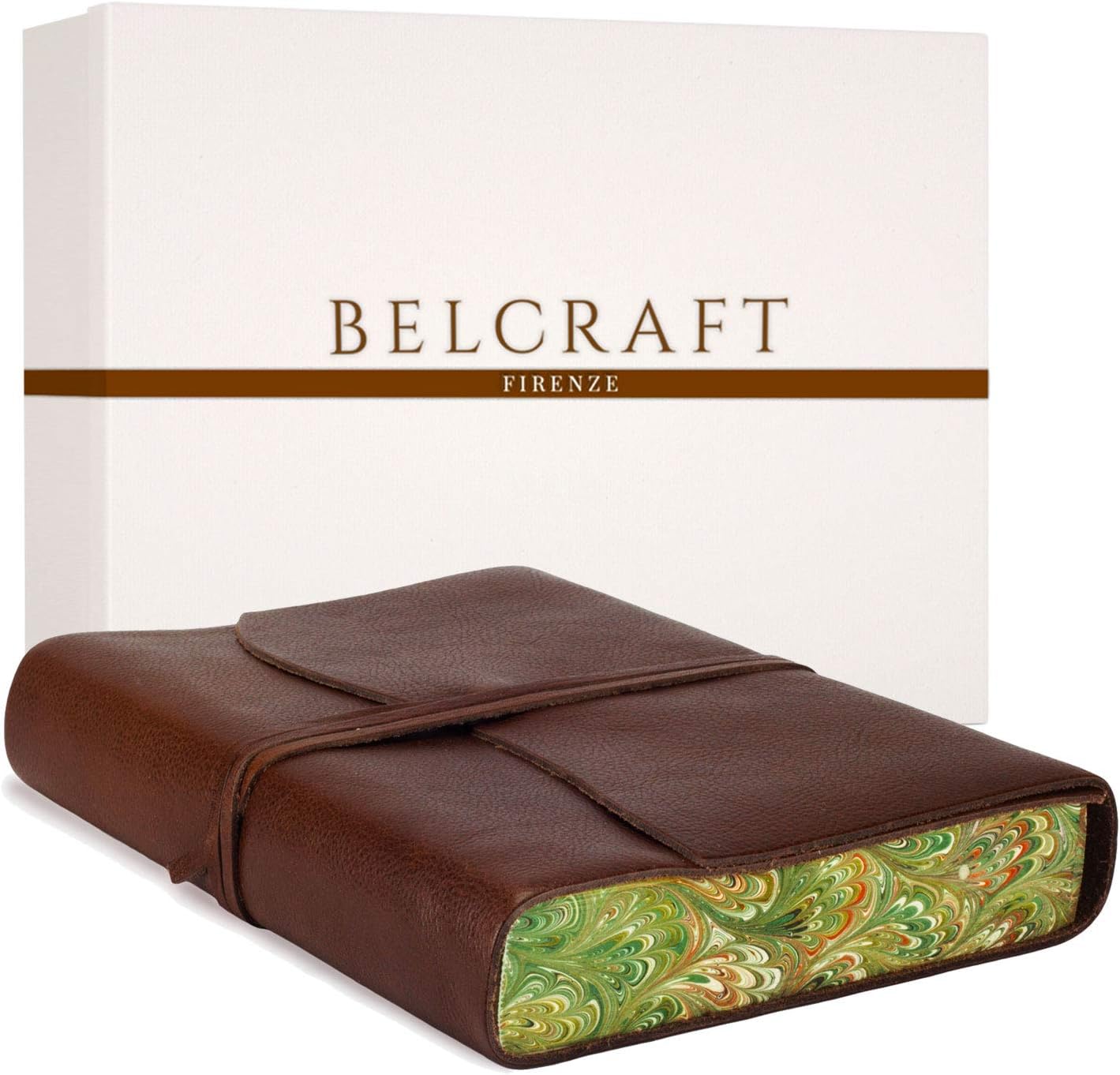 Venezia Romantica Large Leather Journal, Writing Notebook, Travel Diary & Notepad, A5 (15x21 cm) Brown