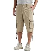 BEST SOUTH Men's Long Cargo Shorts Casual Below Knee 13 Inches Capri Shorts Relaxed Fit with Pockets