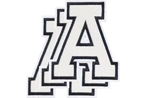 Harsgs 3.1 Inch Iron on Letters Patches, Embroidered Individual Letters Patch Applique for Clothes, Dress, Hat, Jeans, DIY Accessories, 3 Pieces A