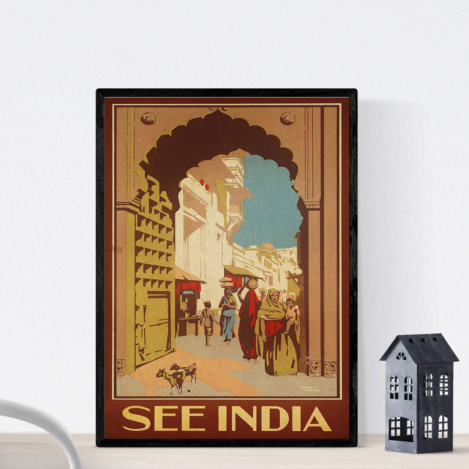 Nacnic Vintage Poster Vintage Poster Asia. India Street. A4 size