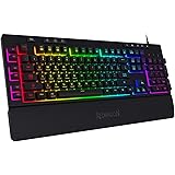 Redragon K512 Shiva RGB Backlit Membrane Gaming Keyboard with Multimedia Keys, Linear Mechanical-Feel Switch, 6 Extra On-Boar
